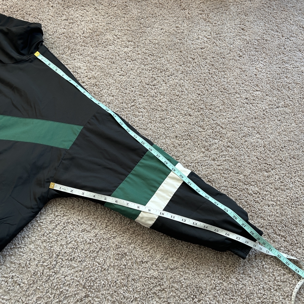Urban Outfitters Black Green White Striped Puffer Jacket Size XS - Picture 13 of 13